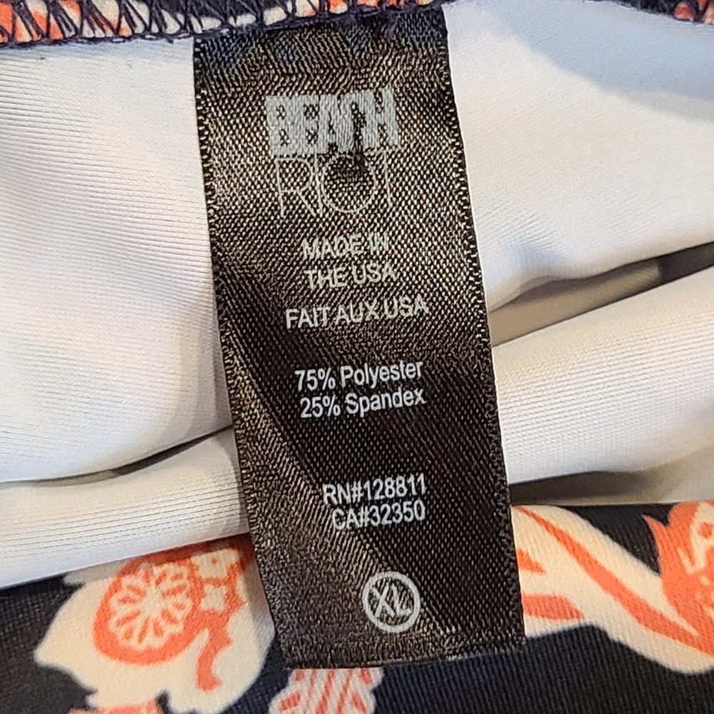 Beach Riot Leggings Black Orange Paisley Womens Extra Large - Picture 9 of 10